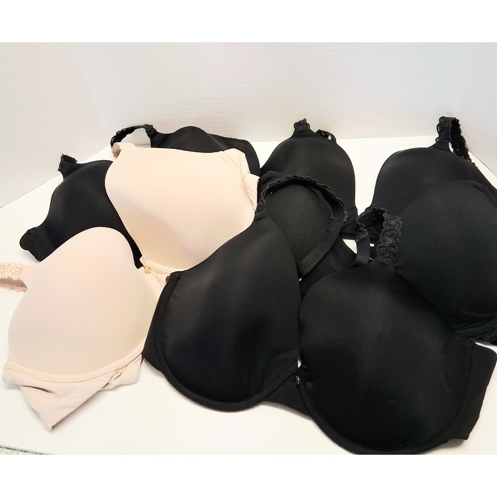 Natori Women's Bra 38D Lot Of Five Black Beige Adjustable Straps Underwire Good